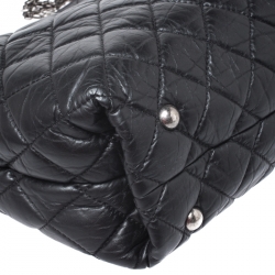 Pre Owned Chanel Black Quilted Aged Calfskin Leather Large Reissue Tote