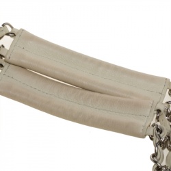 Pre Owned Chanel Off White Quilted Caviar Leather Timeless Shopper Tote