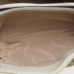 Pre Owned Chanel Off White Quilted Caviar Leather Timeless Shopper Tote