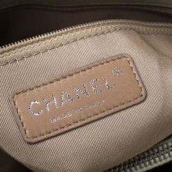 Pre Owned Chanel Off White Quilted Caviar Leather Timeless Shopper Tote