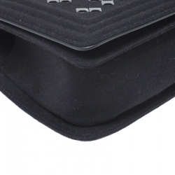 Pre Owned حقيبة شانيل موسايك بوي صوف سوداء مبطنة متوسطة بقلاب