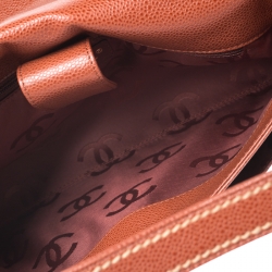 Pre Owned Chanel Brown Caviar Leather CC Shoulder Bag