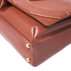 Pre Owned Chanel Brown Caviar Leather CC Shoulder Bag