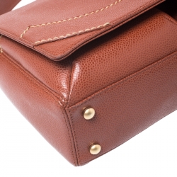 Pre Owned Chanel Brown Caviar Leather CC Shoulder Bag