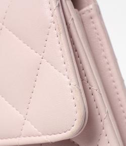 Chanel Pink Quilted Leather Long Wallet 