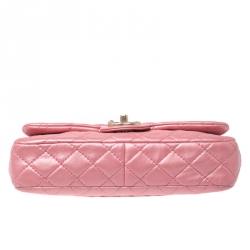 Pre Owned حقيبة كتف شانيل قلاب CC كريستال جلد مبطن وردي ميتالك