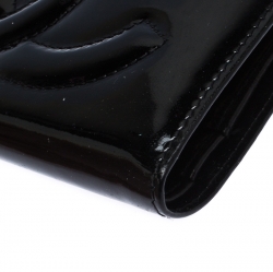 Chanel Black Patent Vintage CC Compact Wallet