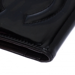 Chanel Black Patent Vintage CC Compact Wallet