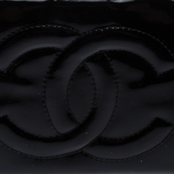 Chanel Black Patent Vintage CC Compact Wallet