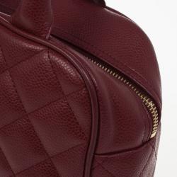 Pre Owned Chanel Caviar Skin Mini Boston Handbag