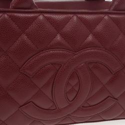 Pre Owned Chanel Caviar Skin Mini Boston Handbag