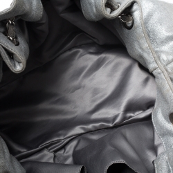 مملوكة مسبقًا Chanel Grey Shimmer Quilted  Jersey  Melrose Bag