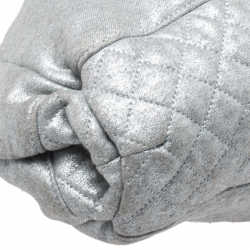 مملوكة مسبقًا Chanel Grey Shimmer Quilted  Jersey  Melrose Bag