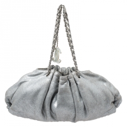 مملوكة مسبقًا Chanel Grey Shimmer Quilted  Jersey  Melrose Bag