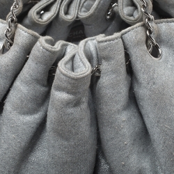 مملوكة مسبقًا Chanel Grey Shimmer Quilted  Jersey  Melrose Bag