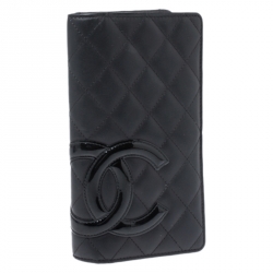 Chanel Black Leather Cambon Ligne Bifold Wallet