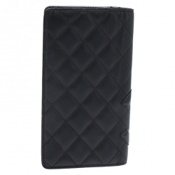 Chanel Black Leather Cambon Ligne Bifold Wallet