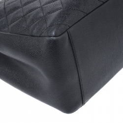 Pre Owned Chanel Black Quilted Caviar Leather GST Tote