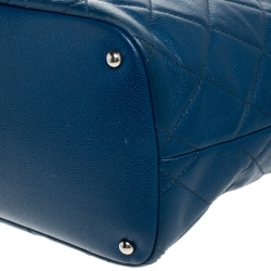 Pre Owned حقيبة يد شانيل "تايمليس CC شوبر" جلد مبطن أزرق