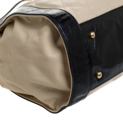 مملوكة مسبقًا حقيبة شانيل جلد بيج/أسود مبطن بسلسلة