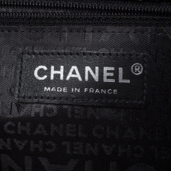 Pre Owned Chanel Black/White Chessboard Tweed and Patent Leather Classic Flap Bag