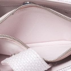 Pre Owned Chanel Light Pink Raffia Deauville Phone Chain Clutch