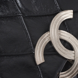 Pre Owned Chanel Black Leather Diamond Stitch CC Flap Shoulder Bag