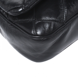 Pre Owned Chanel Black Leather Diamond Stitch CC Flap Shoulder Bag