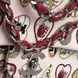 مملوكة مسبقًا Chanel Multicolor Heart Printed Canvas Vintage Valentine Small Classic Single Flap Bag