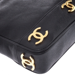 مملوكة مسبقًا Chanel Black Caviar Leather Triple CC Shoulder Bag