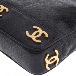 مملوكة مسبقًا Chanel Black Caviar Leather Triple CC Shoulder Bag