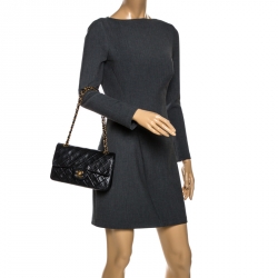 مملوكة مسبقًا Chanel Black Quilted Leather Small Classic Double Flap Bag