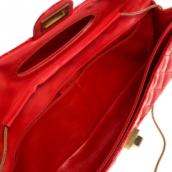 مملوكة مسبقًا Chanel Red 2.55 Reissue Quilted Patent Leather East/West Clutch Bag