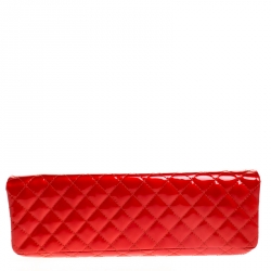 مملوكة مسبقًا Chanel Red 2.55 Reissue Quilted Patent Leather East/West Clutch Bag