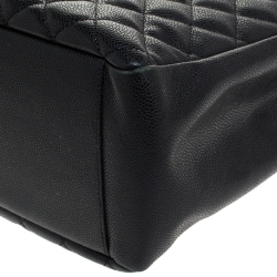 Pre Owned Chanel Black Quilted Caviar Leather Grand Shopper Tote