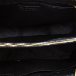 Pre Owned Chanel Black Quilted Caviar Leather Grand Shopper Tote