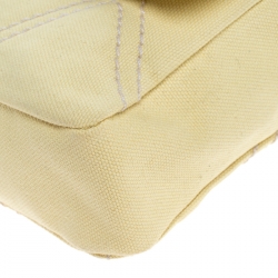 مملوكة مسبقًا حقيبة شانيل صغيرة دلاية رقم 5 قلاب كانفاس غرز نمط ألماس أصفر