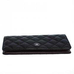 Chanel Black Quilted Leather CC Long Wallet
