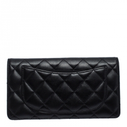 Chanel Black Quilted Leather CC Long Wallet