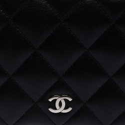Chanel Black Quilted Leather CC Long Wallet