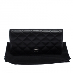Chanel Black Quilted Leather CC Long Wallet
