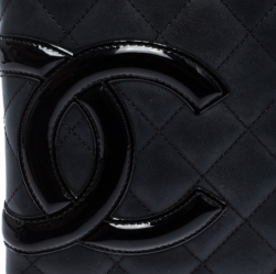 Chanel Black Quilted Leather Cambon Ligne Zippy Organizer Wallet