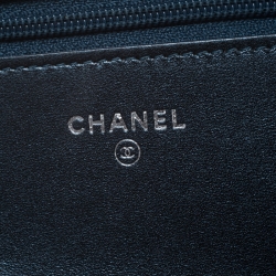 مملوكة مسبقًا Chanel Metallic Blue Lizard Classic WOC Clutch Bag