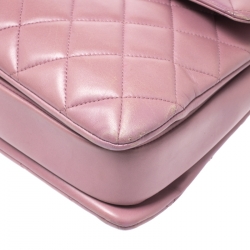 Pre Owned Chanel Old Rose Lambskin Leather Trendy CC Large Top Handle Bag