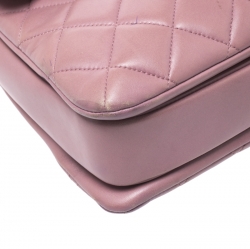 Pre Owned Chanel Old Rose Lambskin Leather Trendy CC Large Top Handle Bag
