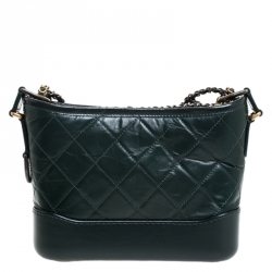 Chanel Green Quilted Leather Small Gabrielle Bag