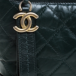 Chanel Green Quilted Leather Small Gabrielle Bag