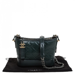 Chanel Green Quilted Leather Small Gabrielle Bag