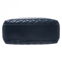 Pre Owned Chanel Blue Quilted Leather Large Trendy CC Bowler Bag