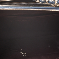 Pre Owned Chanel Blue Quilted Leather Large Trendy CC Bowler Bag